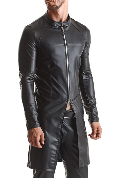 Langer Herrenmantel im Wetlook