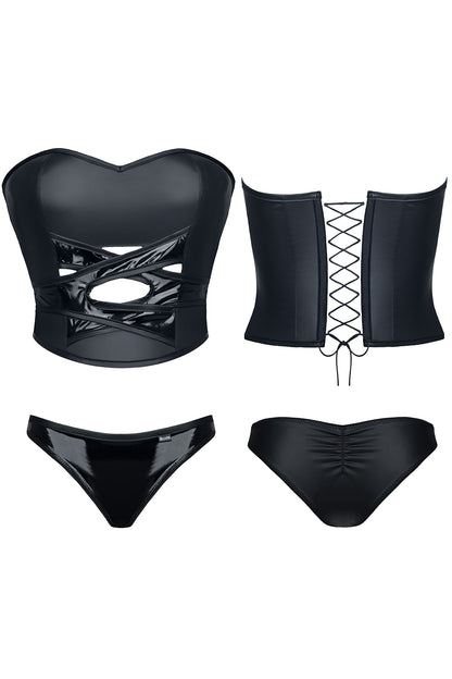 Kinky Bandeau-Top und Höschen aus Öko-Leder