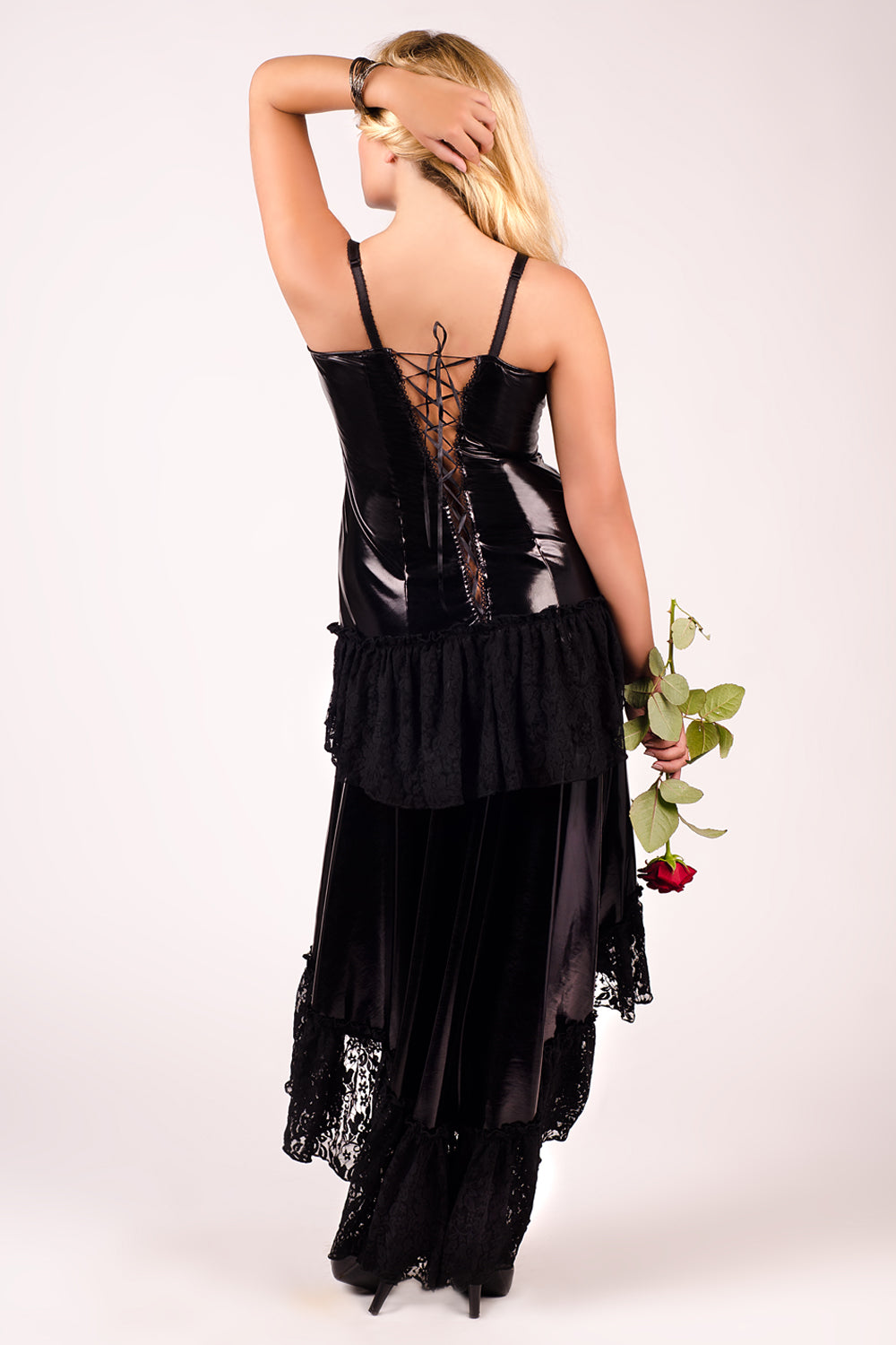 Sexy Wetlook-Korsettkleid in Übergröße