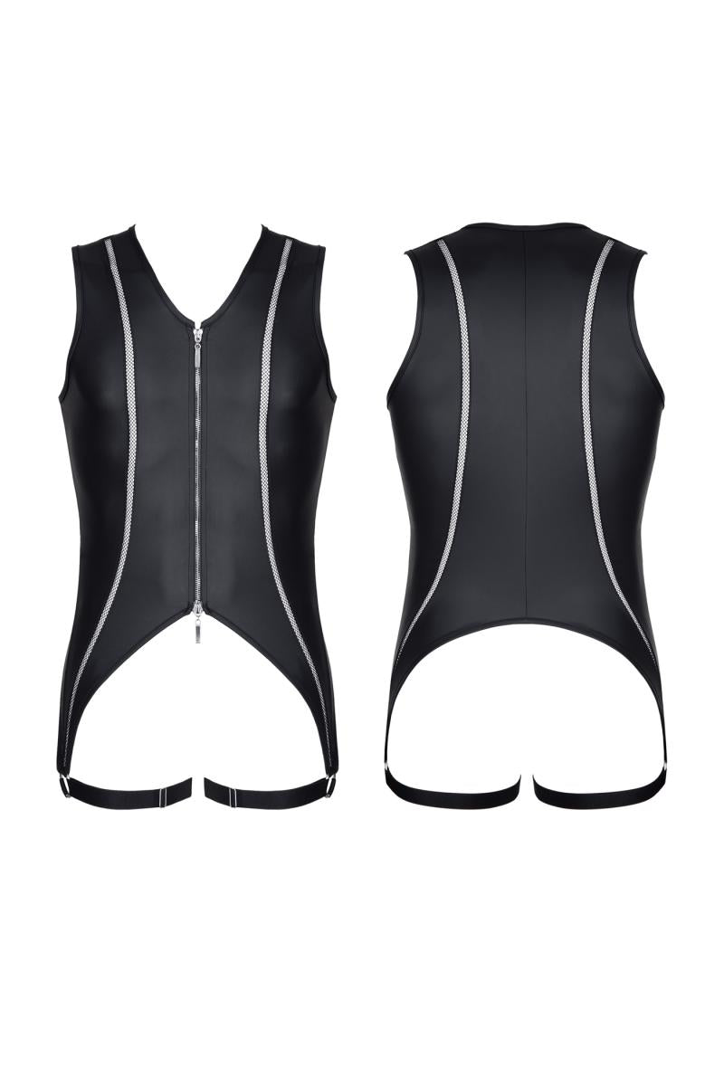 RFP Crossdresser-Bodysuit im Wetlook und Netzstoff