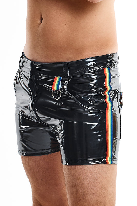 RFP Herren-Shorts aus dehnbarem Lackleder