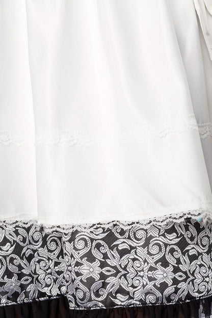 Sexy underbust Dirndl dress white-silver-black