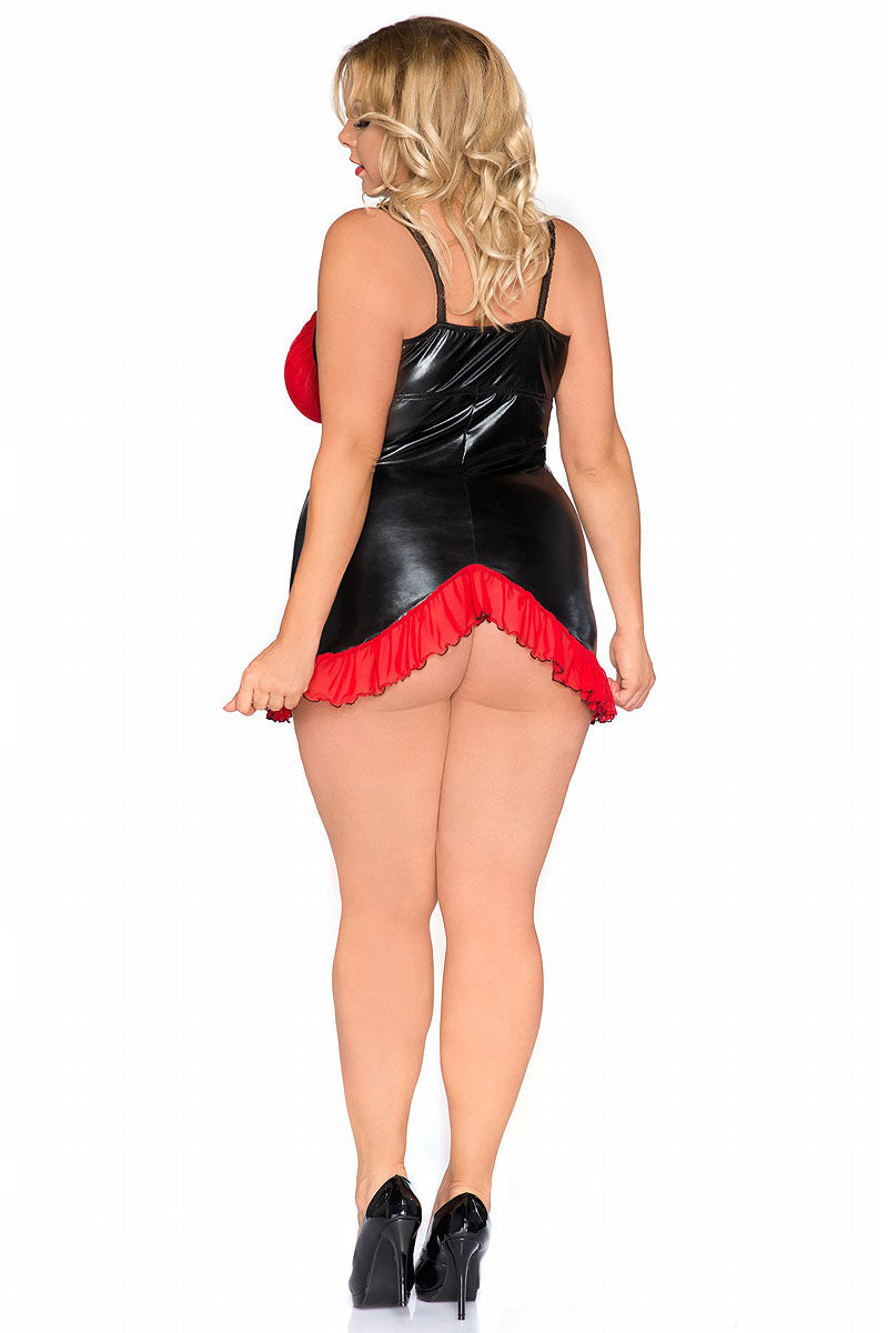 Sexy Chemise mit offenem BH in Übergröße