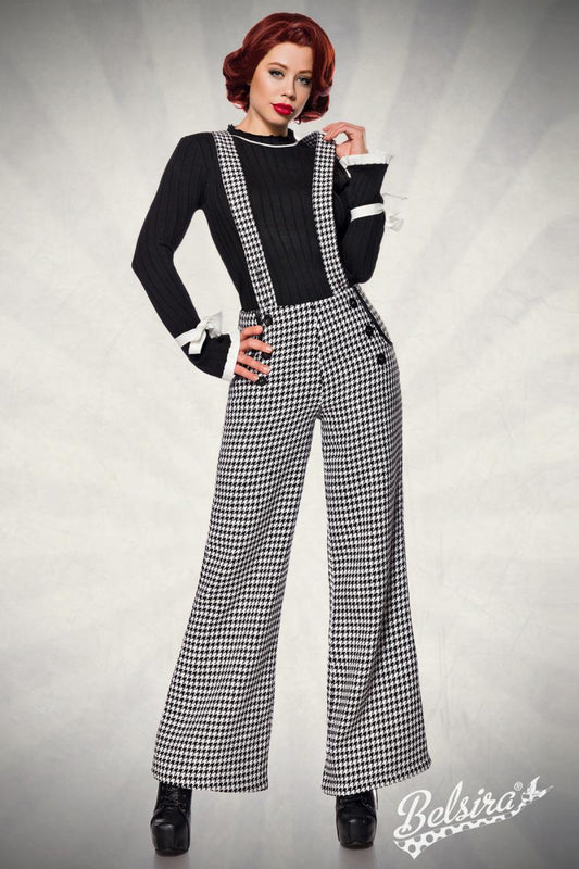 Vintage Inspired hoge taille broek met bretels
