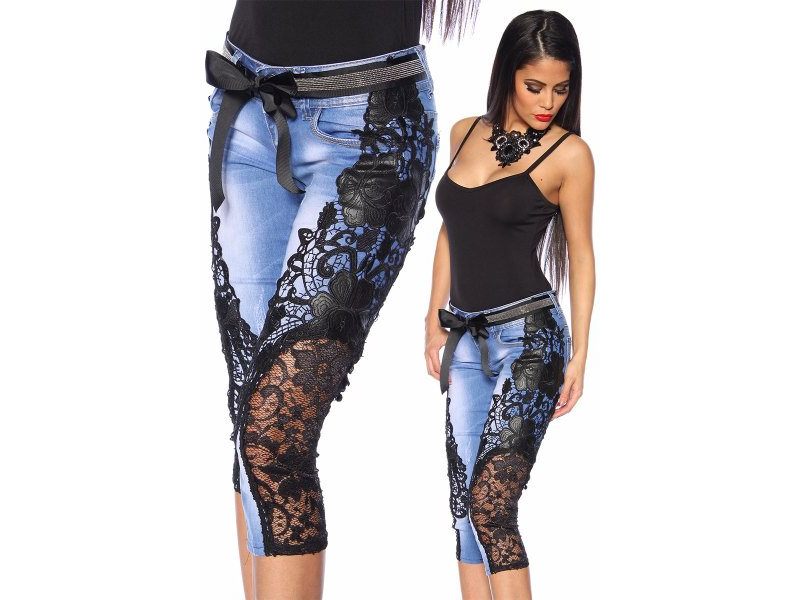 Capri Hand made Jean with Lace