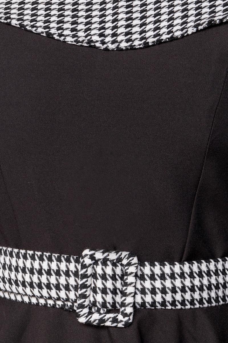 34 mouwen vintage peter pan kraag jurk met gingham detail