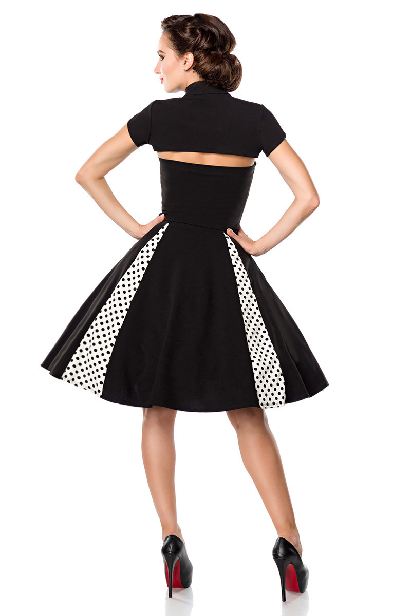 50\'S Rockabilly vintage jurk met bolero zwart