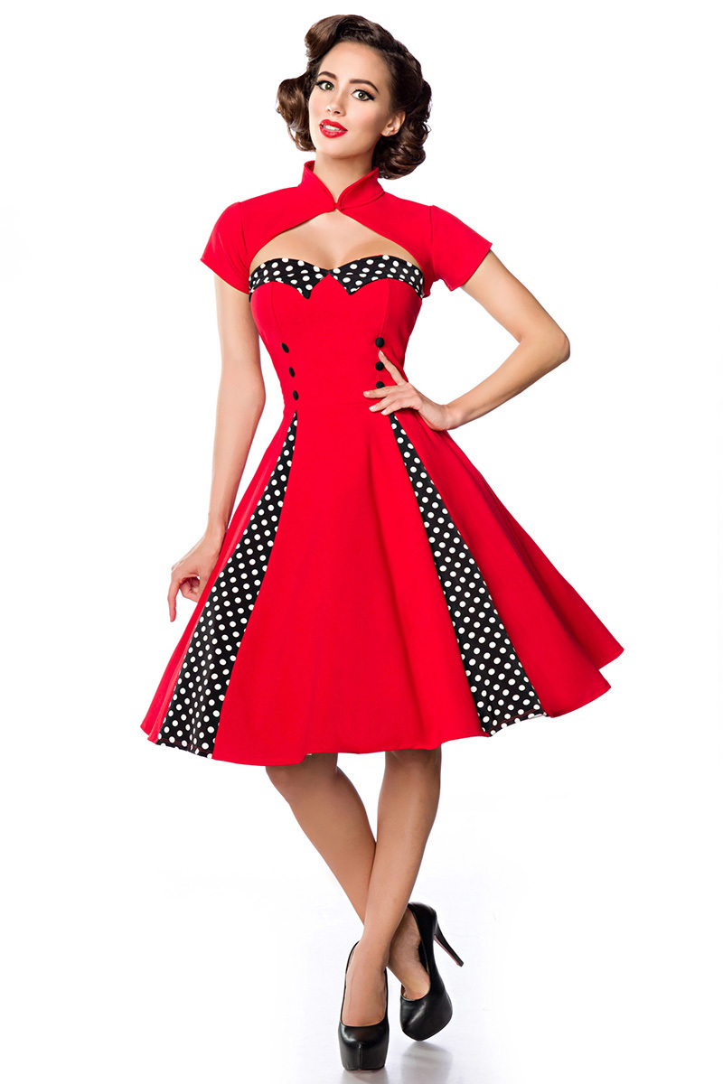 reptielen Word gek Eik 50'S Rockabilly vintage jurk, polkadot vintage jurken, vintage kleding