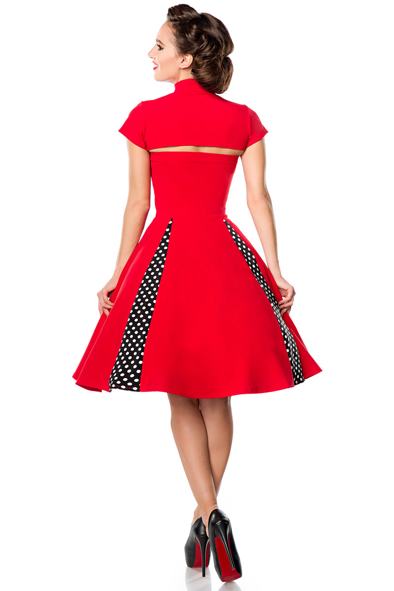 50\'S Rockabilly vintage jurk met bolero rood