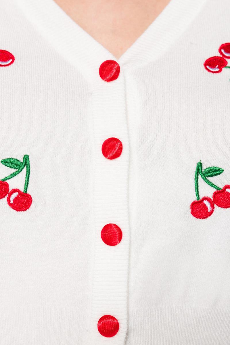 50s  klassiek cherry vestje wit