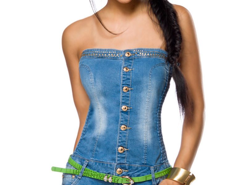 jeans jumpsuit kort