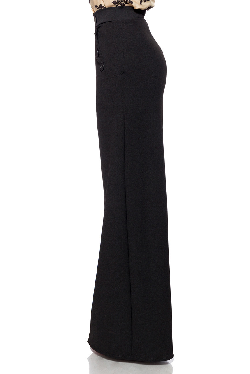 Vintage hoge taille broek zwart