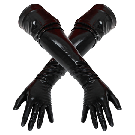 Zwarte latex handschoenen
