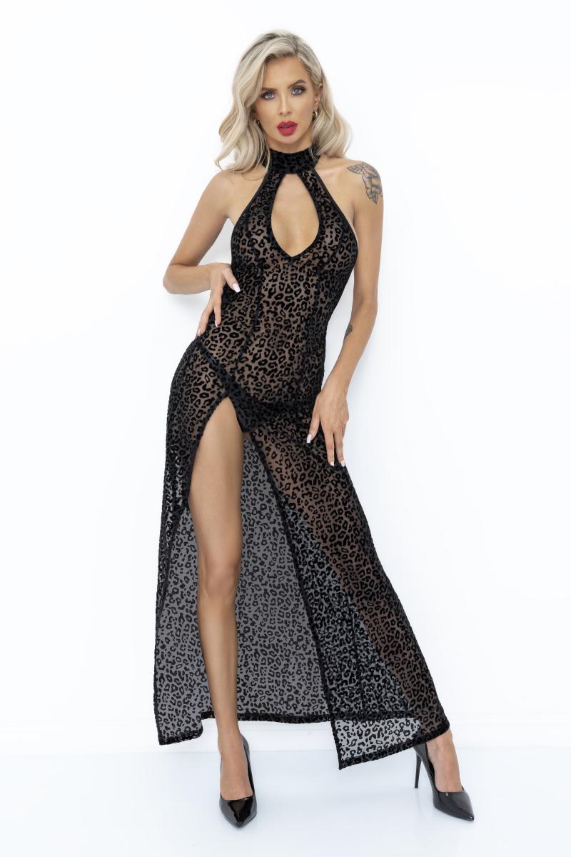 Boudoir sexy lange jurk luipaardmotief