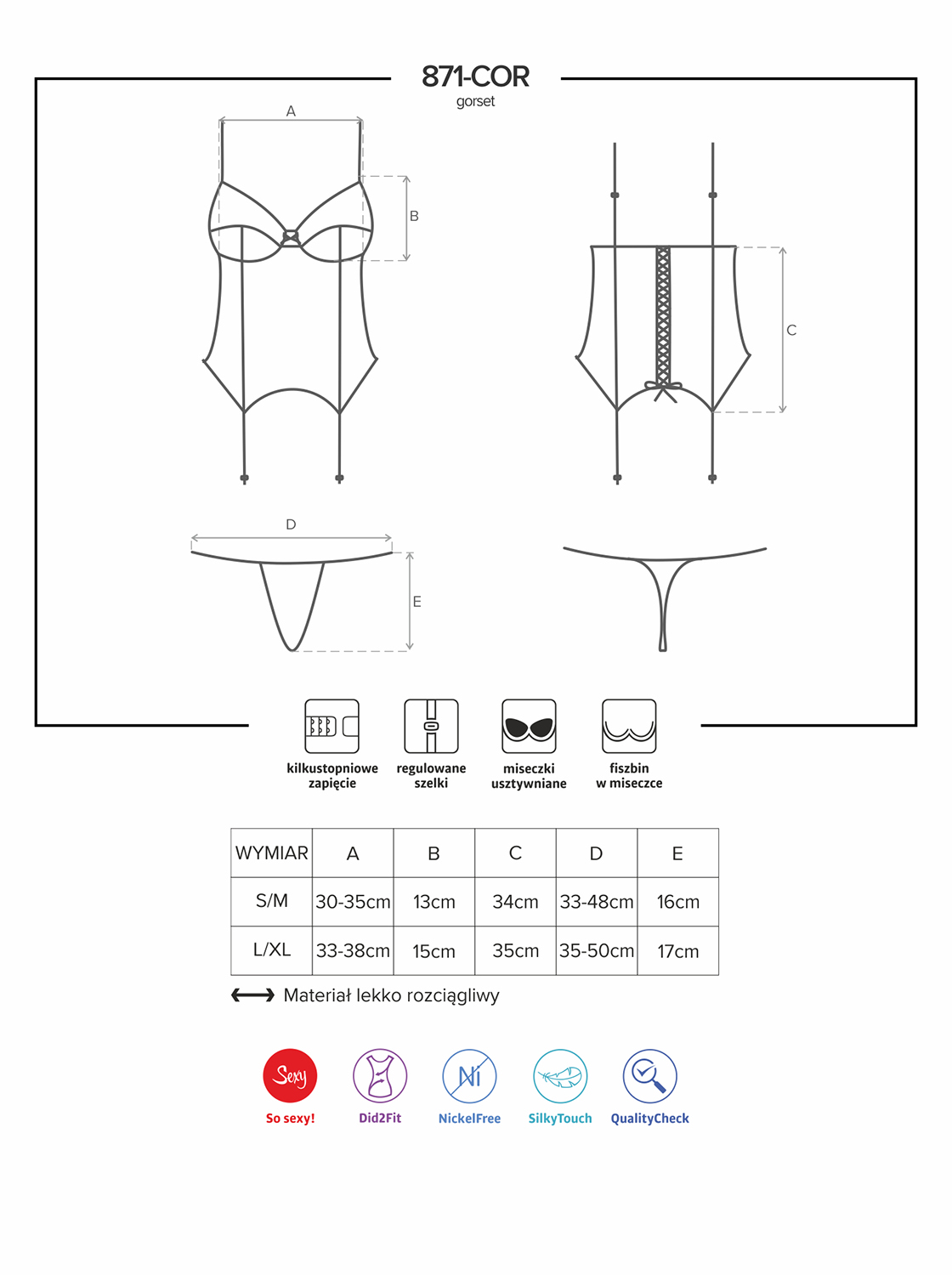 Elegant suspender corset with embroidery