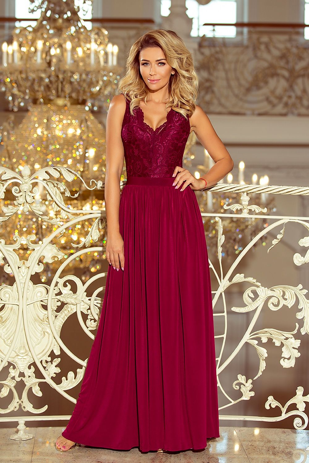 Wonderbaar Gala maxi dress with embroidered lace and satin, sexy dresses JY-65