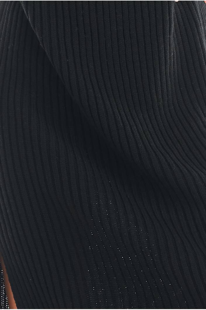 Gebreide trui jurk met col zwart