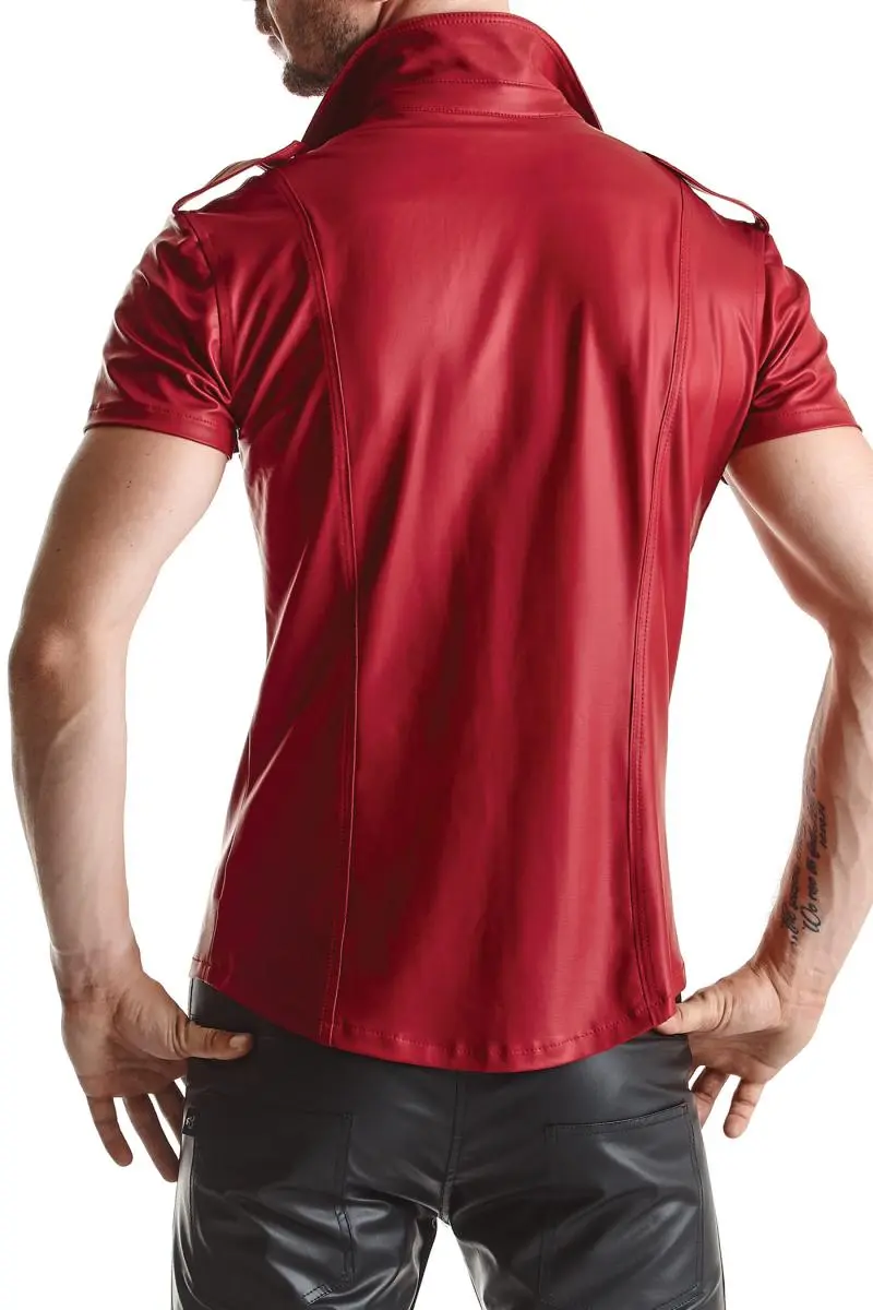 Heren wetlook shirt van RFP rood
