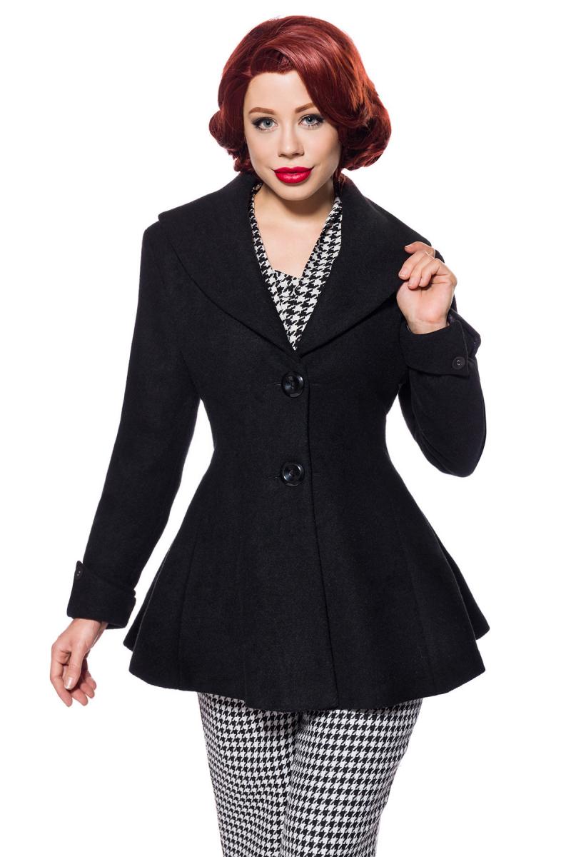 Klassiek 50s stijl coat in zwart