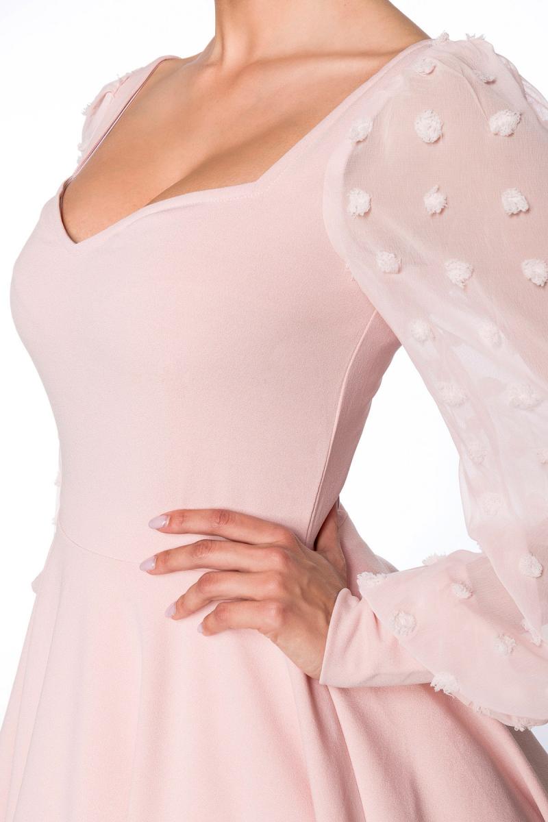 Klassique uitlopende vintage jurk pink