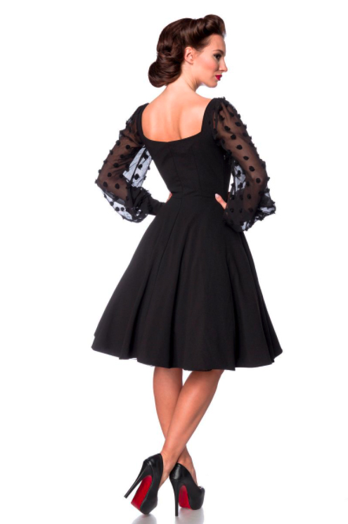 Klassique uitlopende vintage jurk zwart