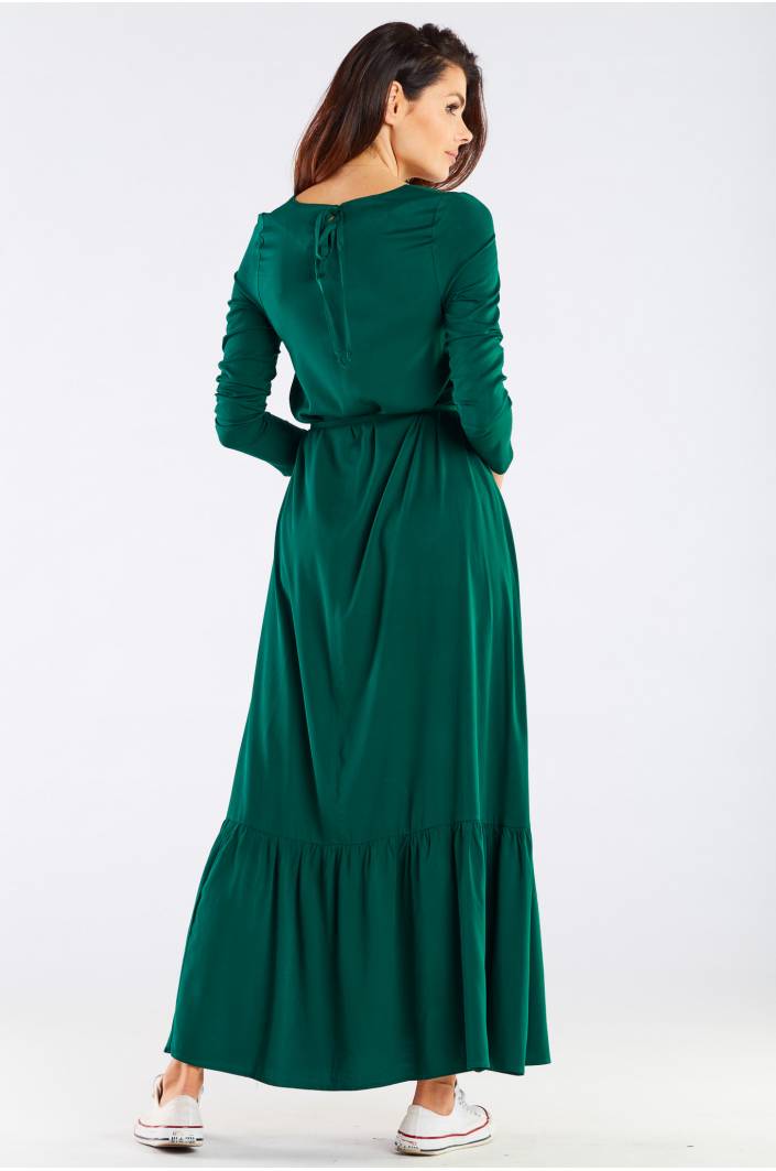 H&M Jurk met lange mouwen groen zakelijke stijl Mode Jurken Jurken met lange mouwen 