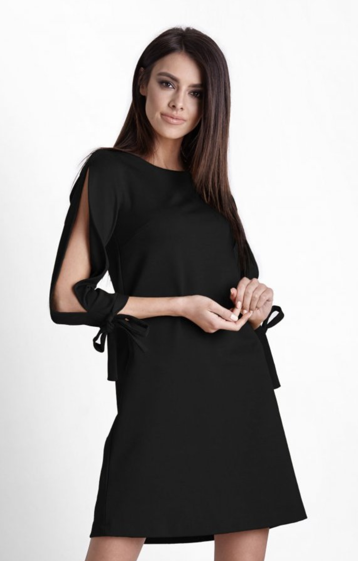 Minimalistisch trapezoidal mini jurk zwart