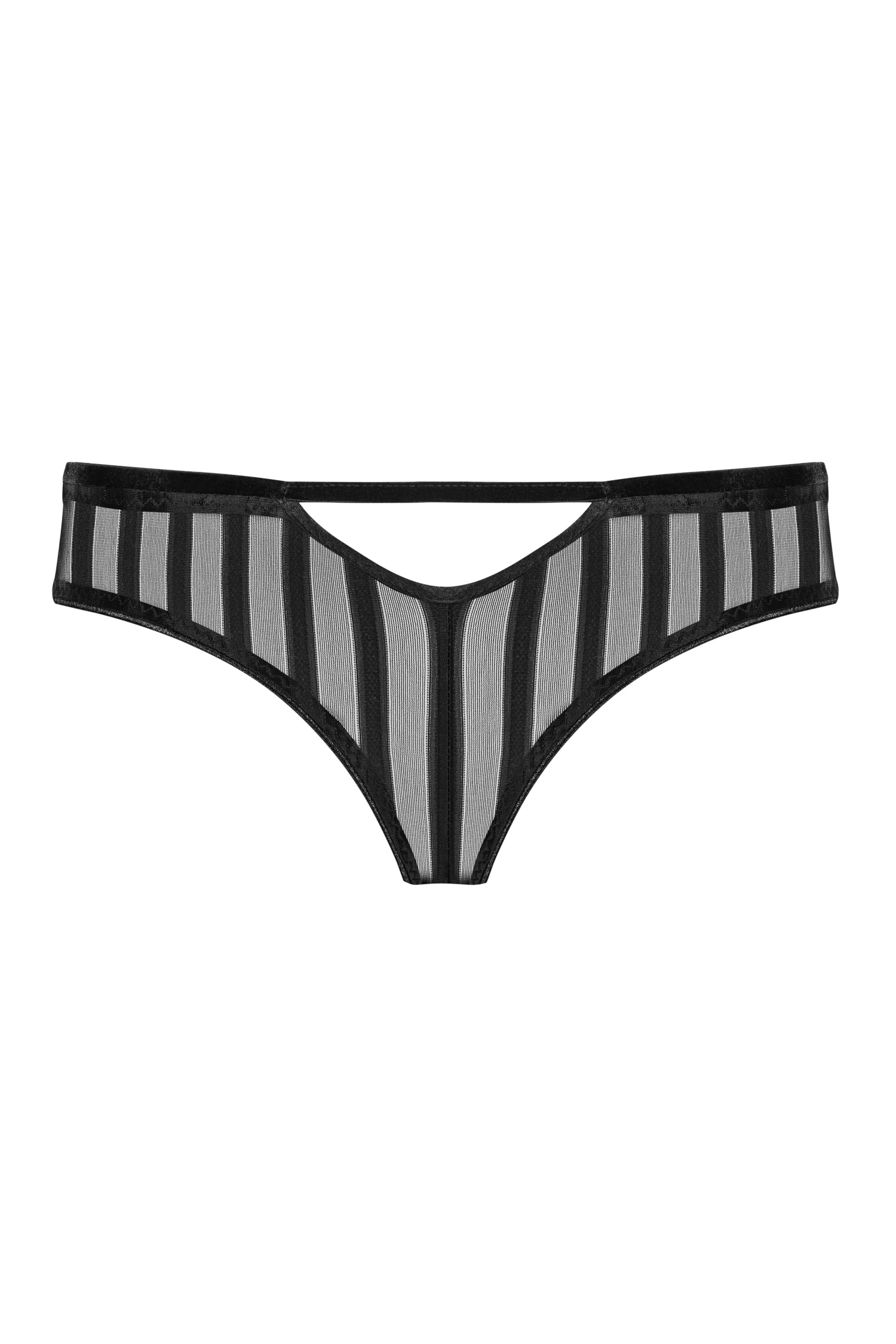 Petite Noir striped tulle thong, sexy transparent thong, luxurious ...