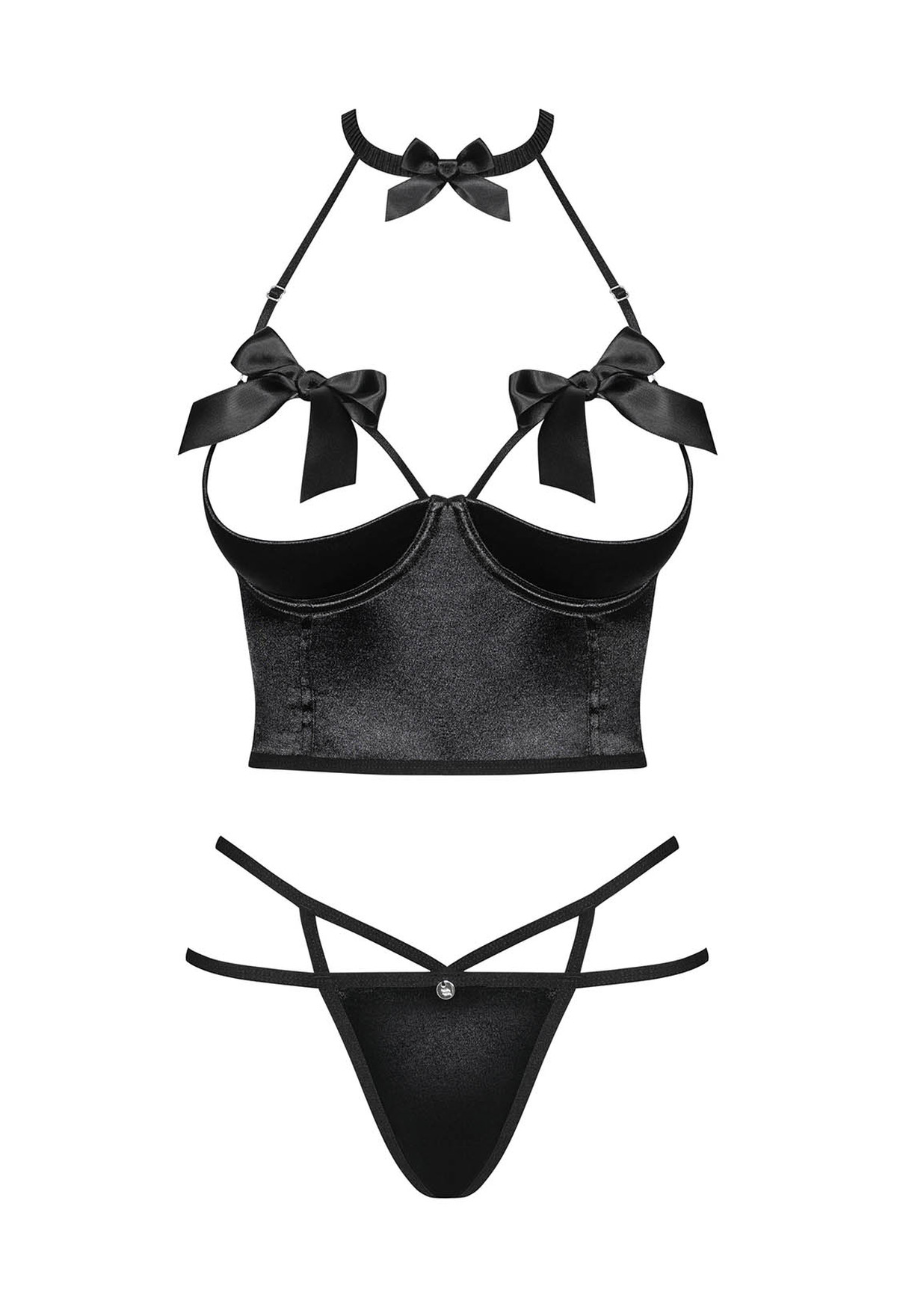 sexy open underwire cups bustier set, sexy lingerie sets, bustier sets ...