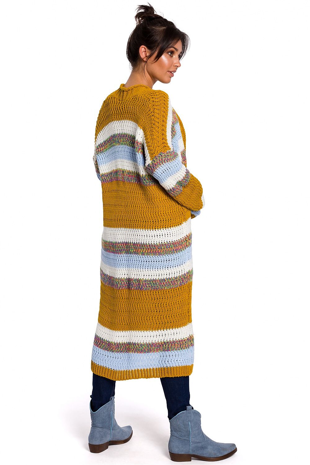 Kleding Dameskleding Sweaters Vesten Chunky Knit Vest Gehaakte Zonnebloem Stijl Lang Vest Kimono Vest Oversized Geel Lang Gebreid Vest 