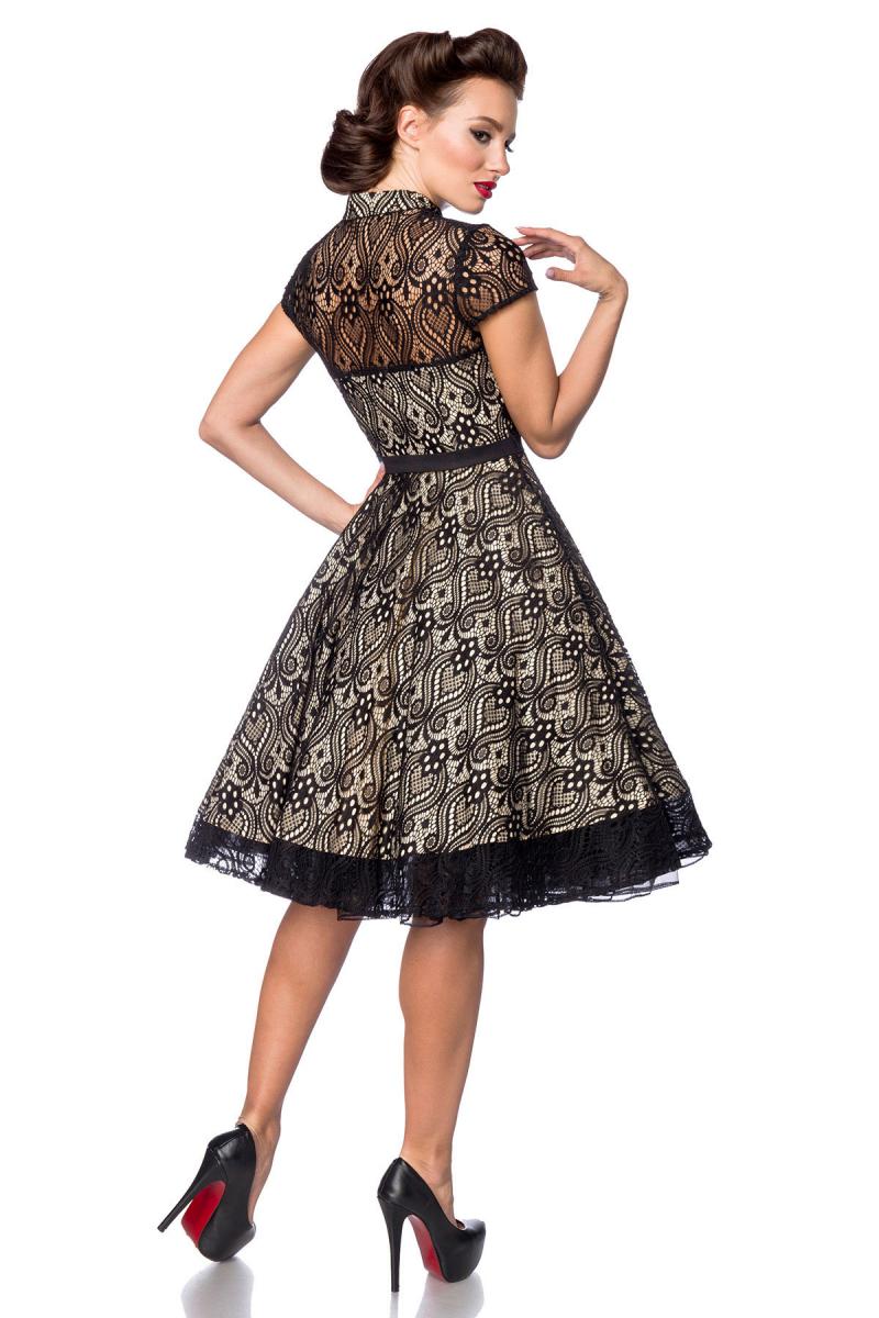Vintage chic kanten swing jurk