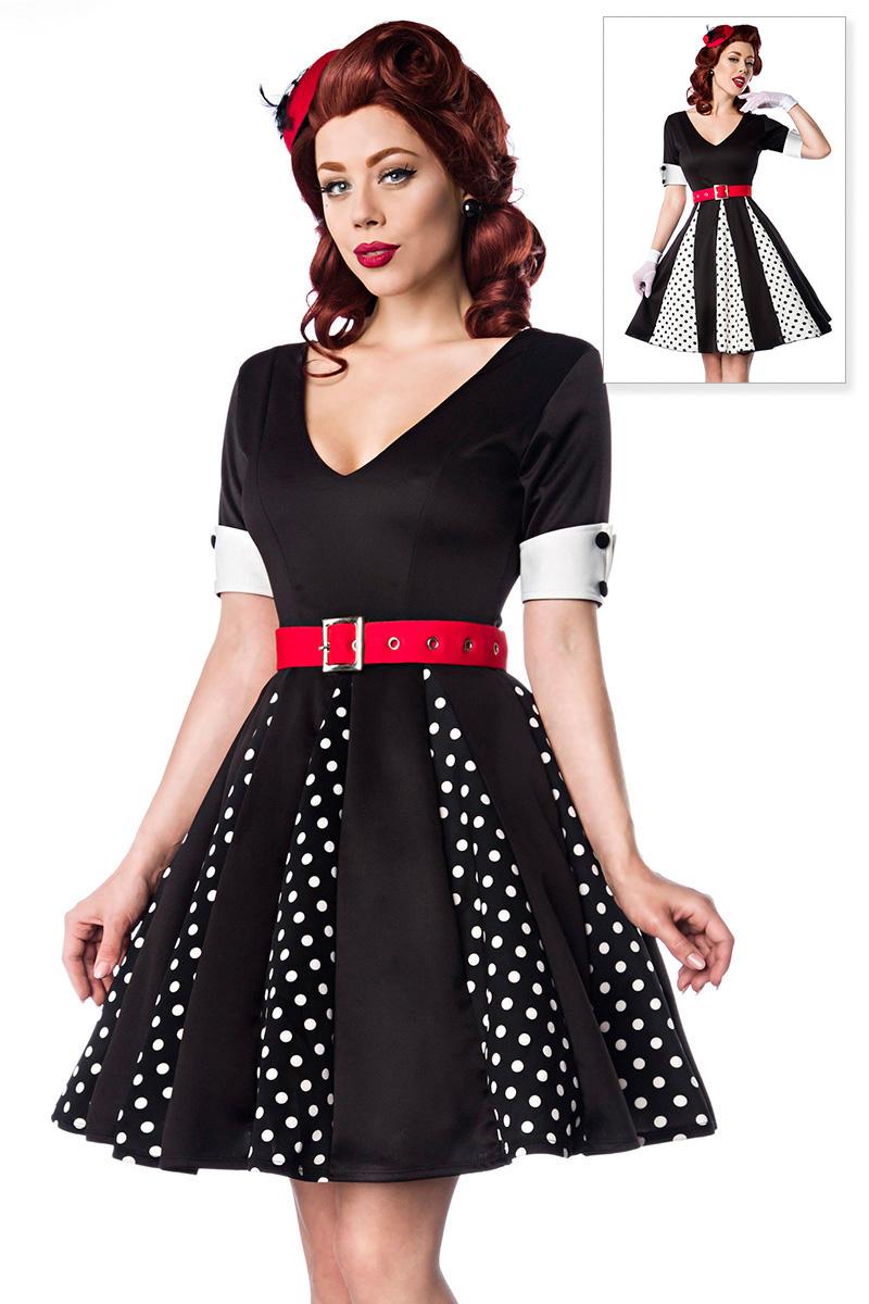  Vintage jurkje met zwart polka dot