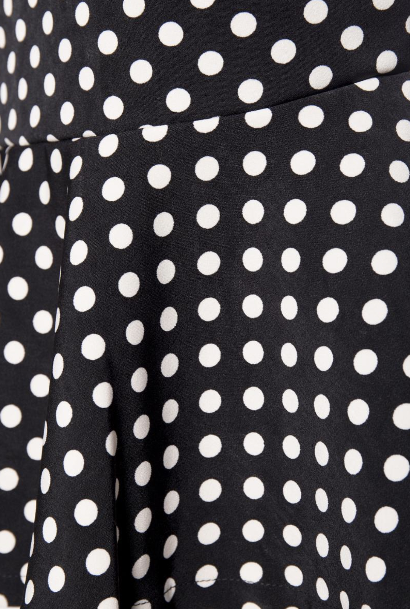 Vintage midi-lengte kokerrok zwart polka 
