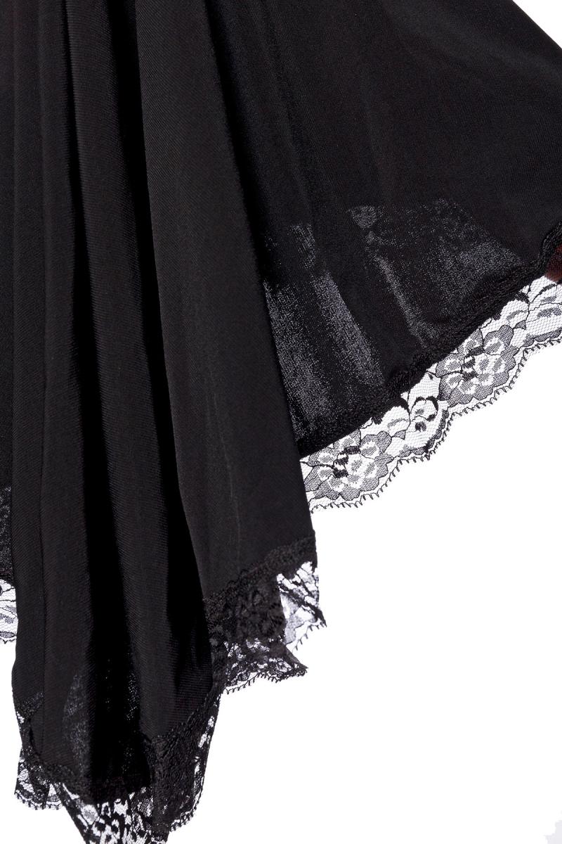 Zwarte lange mouwen jurk met trompetmouwen 