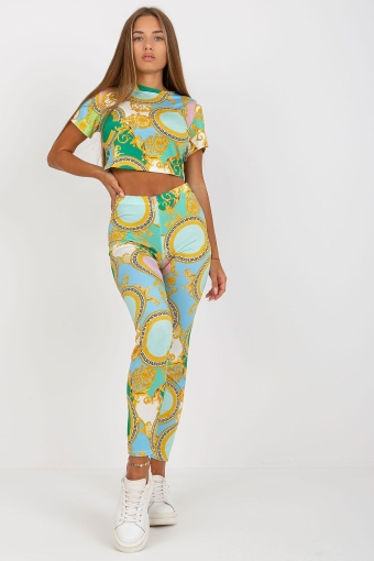 2-delige set met kleurrijke print Clover