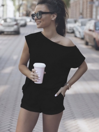 2-delige zomer sweat set black