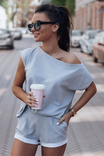 2-delige zomer sweat set gray