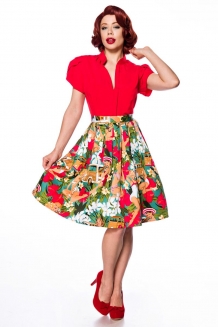 50s geplooide swing rok Camelia