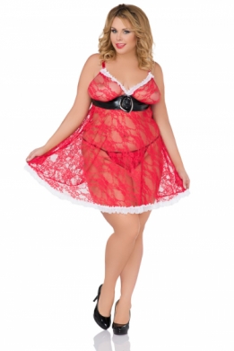 Sexy grote maten kerst chemise