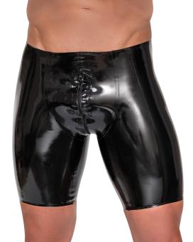 Heren latex biker shorts