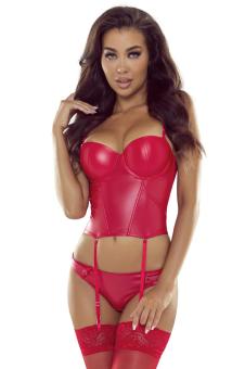 Orchidee bustier set hot red
