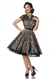 Vintage chic kanten swing jurk