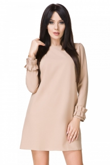 Vintage elegante trapeze mini jurk beige