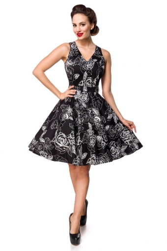 Vintage swing jurk wild rose