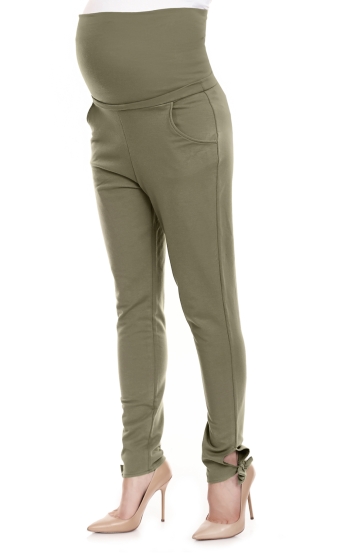 Zwangerschapsbroek met strikje olive