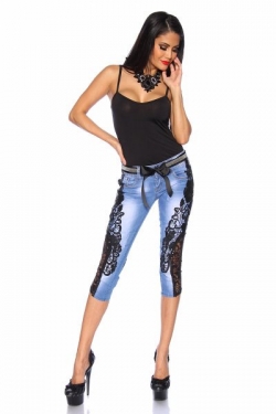Capri Hand made Jean with Lace