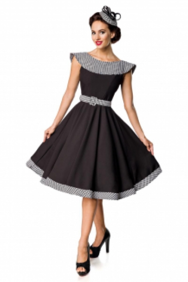 50\'s vintage peter pan kraag jurk met gingham detail