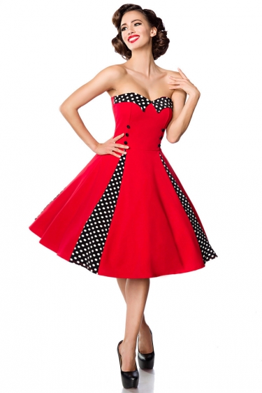 50\'S Rockabilly vintage jurk met bolero rood