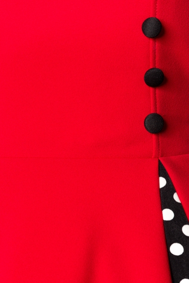 50'S Rockabilly vintage jurk met bolero rood