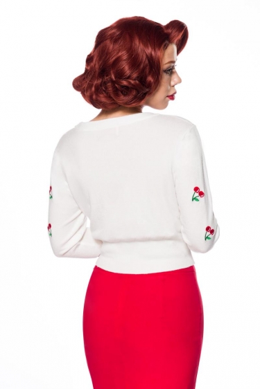 50s  klassiek cherry vestje wit